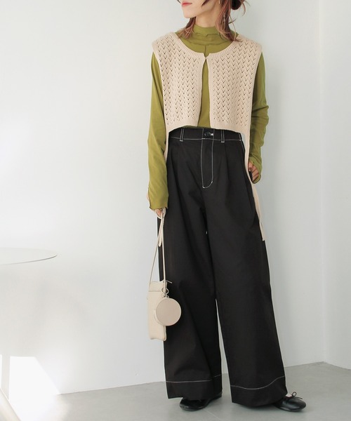 Crisp（クリスプ）の「タックワイドパンツ（その他パンツ・レディース・ブラック/ベージュ/カーキ・FREE）」の17枚目の写真