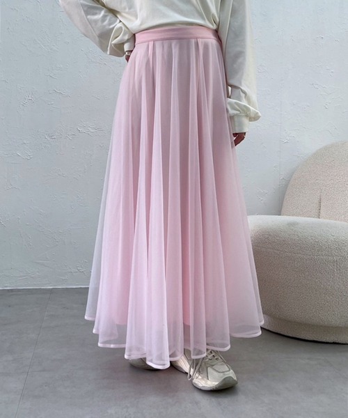 noirkeininomiyaピンク チュールフレアスカート noirkeininomiyaピンク チュールフレアスカート