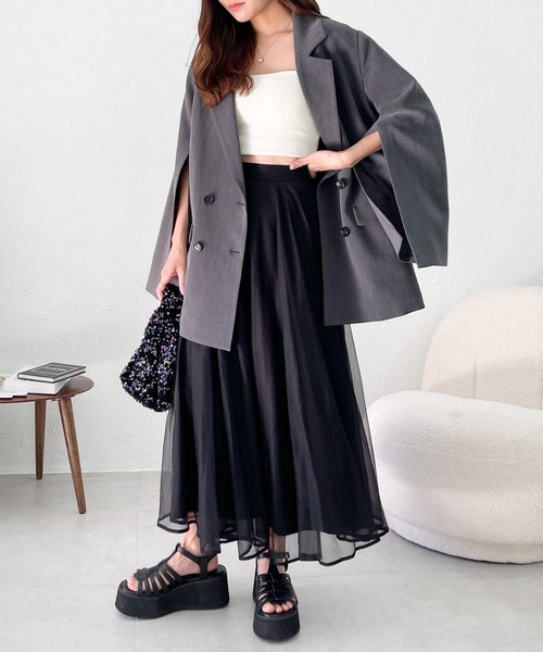 Heather（ヘザー）の「チュールフレアスカート　　195433（スカート・レディース・オフホワイト/ピンク/ブラック・FREE）」の10枚目の写真