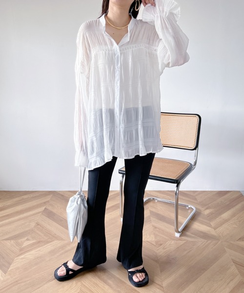 MYMOOD.（マイムード）の「センタープレス セミフレアパンツ（その他パンツ・レディース・ブラック/グレー・FREE）」の18枚目の写真