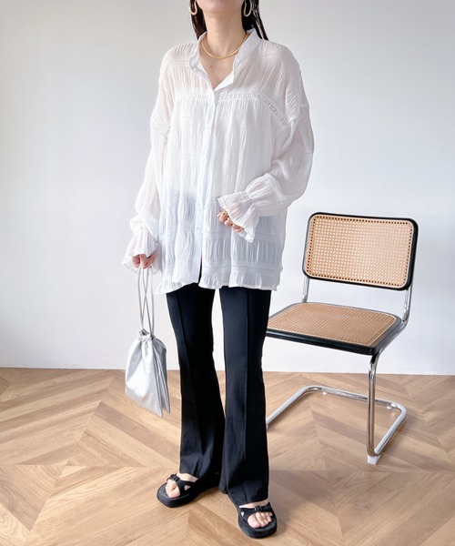 MYMOOD.（マイムード）の「センタープレス セミフレアパンツ（その他パンツ・レディース・ブラック/グレー・FREE）」の16枚目の写真