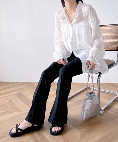 MYMOOD.（マイムード）の「センタープレス セミフレアパンツ（その他パンツ・レディース・ブラック/グレー・FREE）」の21枚目の写真