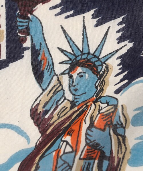 FREAK'S STORE(フリークスストア)の「Bindu/ビンドゥー NewYork Map Scarf/ニューヨークマップスカーフ(バンダナ/スカーフ・レディース・ベージュ/ネイビー・ONE SIZE)」の5枚目の写真