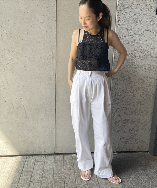 BAUM UND PFERDGARTEN(バウムウンドヘルガーデン)の「【BAUM UND PFERDGARTEN/バウムウンドヘルガーデン】レースタンク(タンクトップ・レディース・ブラック・36)」の2枚目の写真