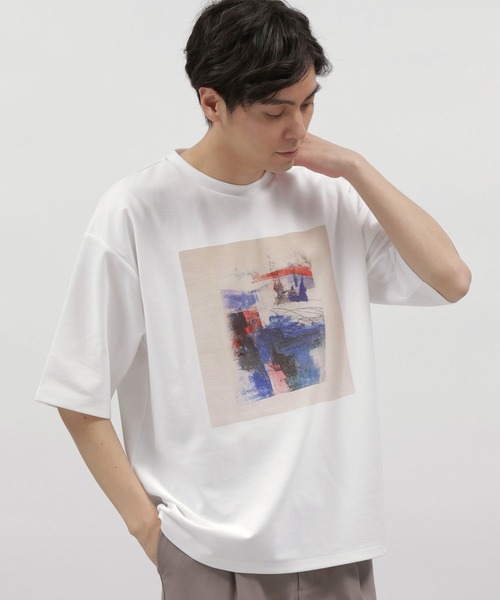 LAKOLE（ラコレ）の「ペインティングＴ / 190592（Tシャツ/カットソー・メンズ・ライトブルー/サンドグレー/ホワイト/ブラック・X-LARGE/LARGE/MEDIUM）」の2枚目の写真
