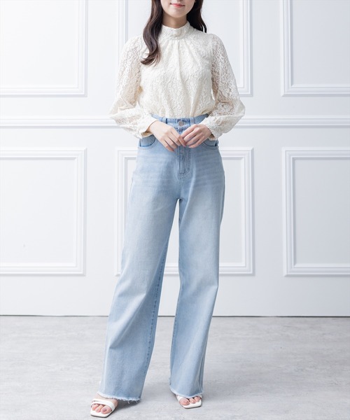 clear（クリア）の「【低身長サイズ有】カットオフフレアデニムパンツ[カジュアル 着回し抜群 オールシーズン]≪2024AW≫（デニムパンツ・レディース・ブルー/ライトブルー/ブラック・M/S/XS）」の14枚目の写真