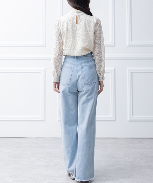 clear（クリア）の「【低身長サイズ有】カットオフフレアデニムパンツ[カジュアル 着回し抜群 オールシーズン]≪2024AW≫（デニムパンツ・レディース・ブルー/ライトブルー/ブラック・M/S/XS）」の16枚目の写真