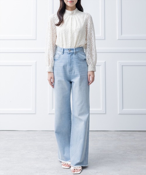 clear（クリア）の「【低身長サイズ有】カットオフフレアデニムパンツ[カジュアル 着回し抜群 オールシーズン]≪2024AW≫（デニムパンツ・レディース・ブルー/ライトブルー/ブラック・M/S/XS）」の13枚目の写真