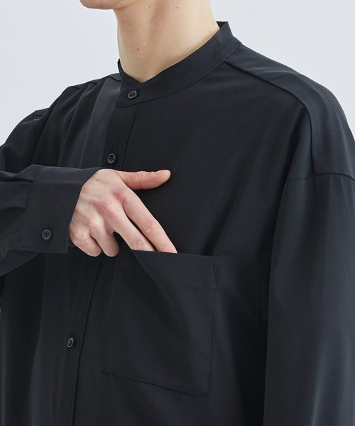 ATTACHMENT(アタッチメント)の「STUDIOUS別注 DROP SHOULDER BAND COLLAR L/S SH(シャツ/ブラウス・メンズ・ブラック/ネイビー/キナリ・1/2)」の21枚目の写真