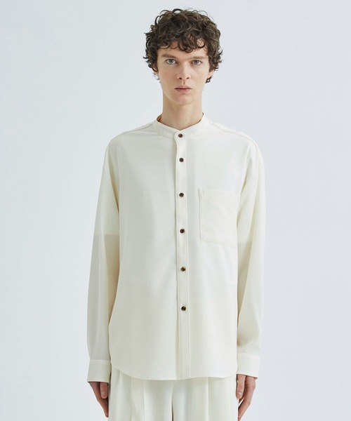 ATTACHMENT(アタッチメント)の「STUDIOUS別注 DROP SHOULDER BAND COLLAR L/S SH(シャツ/ブラウス・メンズ・ブラック/ネイビー/キナリ・1/2)」の6枚目の写真