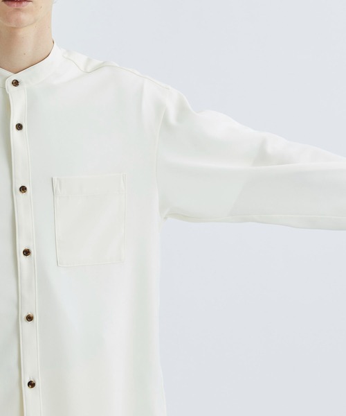 ATTACHMENT(アタッチメント)の「STUDIOUS別注 DROP SHOULDER BAND COLLAR L/S SH(シャツ/ブラウス・メンズ・ブラック/ネイビー/キナリ・1/2)」の10枚目の写真