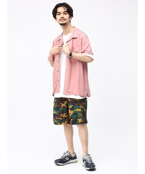 SAKAZEN(サカゼン)の「レーヨン 無地 オープンカラー 半袖 シャツ(シャツ/ブラウス・メンズ・カーキ/ネイビー/ピンク/アイボリー・L/M/LL)」の6枚目の写真