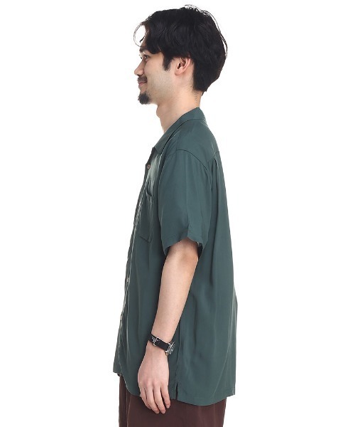 SAKAZEN(サカゼン)の「レーヨン 無地 オープンカラー 半袖 シャツ(シャツ/ブラウス・メンズ・カーキ/ネイビー/ピンク/アイボリー・L/M/LL)」の9枚目の写真