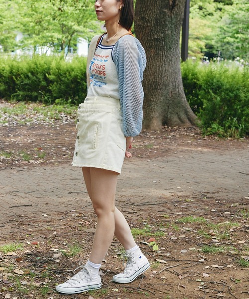 HELLO.SANFRANCISCO（ハローサンフランシスコ）の「【HELLO.SANFRANCISCO/ハローサンフランシスコ】メッシュ配色ボレロ（カーディガン/ボレロ・レディース・サックスブルー・ONE SIZE）」の6枚目の写真