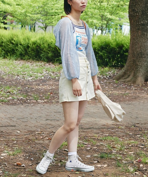 HELLO.SANFRANCISCO（ハローサンフランシスコ）の「【HELLO.SANFRANCISCO/ハローサンフランシスコ】メッシュ配色ボレロ（カーディガン/ボレロ・レディース・サックスブルー・ONE SIZE）」の15枚目の写真