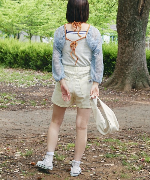 HELLO.SANFRANCISCO（ハローサンフランシスコ）の「【HELLO.SANFRANCISCO/ハローサンフランシスコ】メッシュ配色ボレロ（カーディガン/ボレロ・レディース・サックスブルー・ONE SIZE）」の12枚目の写真