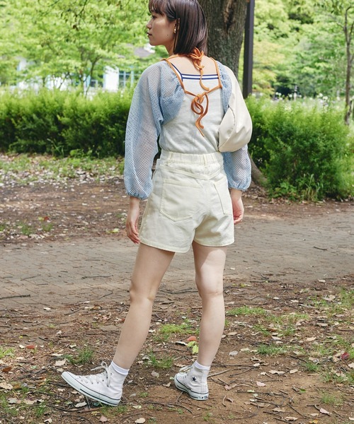 HELLO.SANFRANCISCO（ハローサンフランシスコ）の「【HELLO.SANFRANCISCO/ハローサンフランシスコ】メッシュ配色ボレロ（カーディガン/ボレロ・レディース・サックスブルー・ONE SIZE）」の5枚目の写真