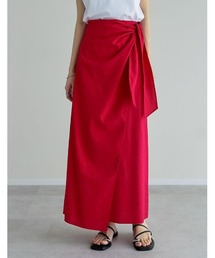 [2026 SUMMER COLLECTION][新色追加][低身長サイズ有]コットンリネンラップ風スカート