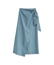 [2026 SUMMER COLLECTION][新色追加][低身長サイズ有]コットンリネンラップ風スカート