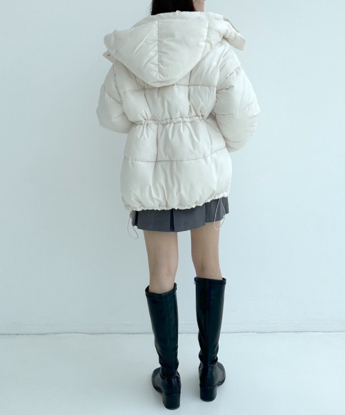 OLIVE des OLIVE（オリーブデオリーブ）の「ウエストドロスト中綿ブルゾン　1032070010（ダウンジャケット/コート・レディース・アイボリー/ブラック/ピンク・FREE）」の11枚目の写真
