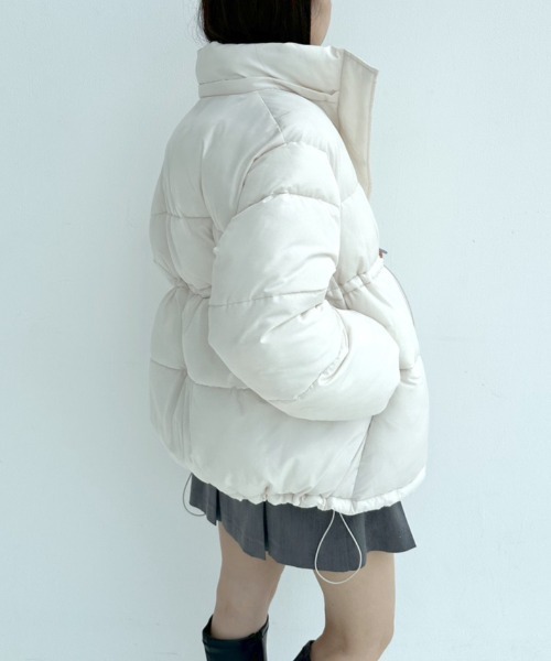 OLIVE des OLIVE（オリーブデオリーブ）の「ウエストドロスト中綿ブルゾン　1032070010（ダウンジャケット/コート・レディース・アイボリー/ブラック/ピンク・FREE）」の9枚目の写真