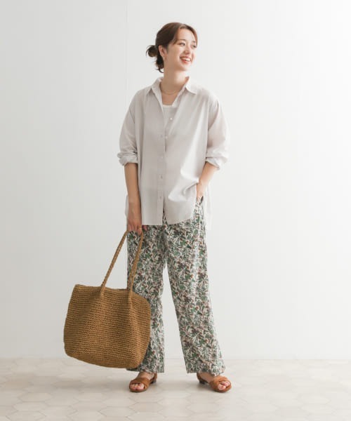 URBAN RESEARCH DOORS（アーバンリサーチドアーズ）の「コットンローンシャツ（シャツ/ブラウス・レディース・ストライプ/ライトベージュ/ミント・MEDIUM）」の5枚目の写真