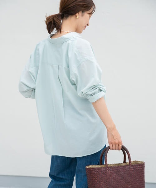 URBAN RESEARCH DOORS（アーバンリサーチドアーズ）の「コットンローンシャツ（シャツ/ブラウス・レディース・ストライプ/ライトベージュ/ミント・MEDIUM）」の21枚目の写真