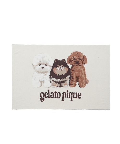 gelato pique（ジェラートピケ）の「パウダーDOG３柄ジャガードブランケット（ブランケット・レディース・オフホワイト・FREE）」の2枚目の写真