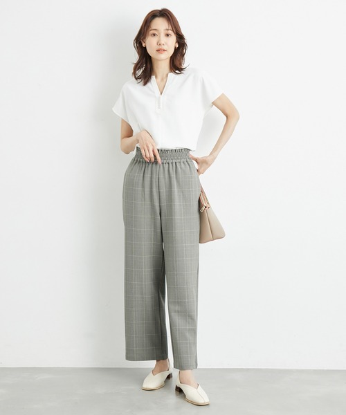ROPE' PICNIC（ロペピクニック）の「リンクコーデ/チェックイージーワイドパンツ（その他パンツ・レディース・グレー・38/40/36）」の2枚目の写真