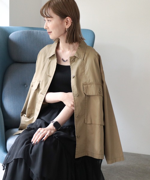 AMERICAN HOLIC（アメリカンホリック）の「ミリタリーシャツブルゾン（その他アウター・レディース・カーキ/ベージュ・M/L）」の18枚目の写真