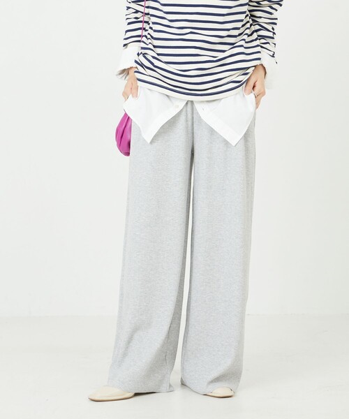 FREAK'S STORE（フリークスストア）の「限定展開　セルフカット リブワイド イージーパンツ（その他パンツ・レディース・オレンジ/グリーン/ナチュラル/グレー/イエロー/ブラック/ブルー・ﾌﾘ-）」の3枚目の写真