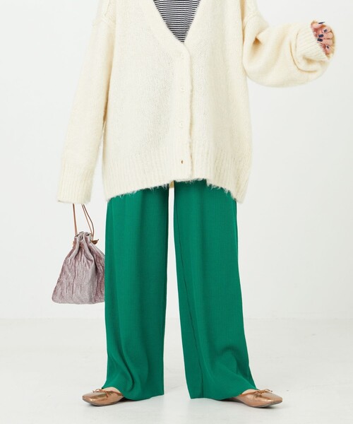 FREAK'S STORE（フリークスストア）の「限定展開　セルフカット リブワイド イージーパンツ（その他パンツ・レディース・オレンジ/グリーン/ナチュラル/グレー/イエロー/ブラック/ブルー・ﾌﾘ-）」の5枚目の写真