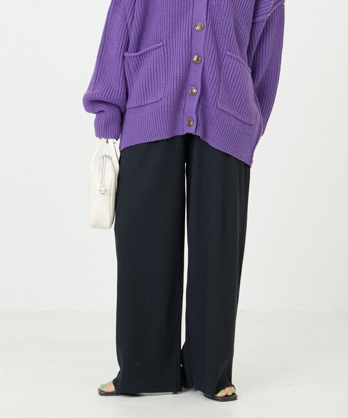 FREAK'S STORE（フリークスストア）の「限定展開　セルフカット リブワイド イージーパンツ（その他パンツ・レディース・オレンジ/グリーン/ナチュラル/グレー/イエロー/ブラック/ブルー・ﾌﾘ-）」の2枚目の写真