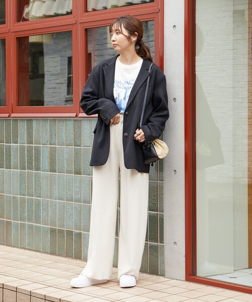 FREAK'S STORE（フリークスストア）の「限定展開　セルフカット リブワイド イージーパンツ（その他パンツ・レディース・オレンジ/グリーン/ナチュラル/グレー/イエロー/ブラック/ブルー・ﾌﾘ-）」の19枚目の写真