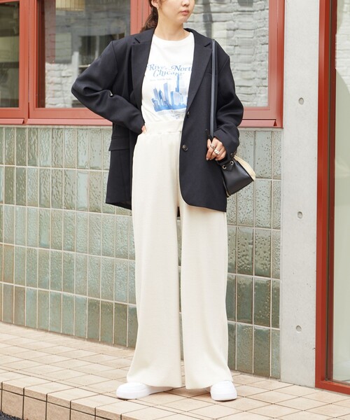 FREAK'S STORE（フリークスストア）の「限定展開　セルフカット リブワイド イージーパンツ（その他パンツ・レディース・オレンジ/グリーン/ナチュラル/グレー/イエロー/ブラック/ブルー・ﾌﾘ-）」の20枚目の写真