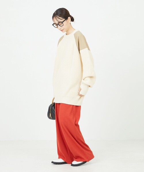 FREAK'S STORE（フリークスストア）の「限定展開　セルフカット リブワイド イージーパンツ（その他パンツ・レディース・オレンジ/グリーン/ナチュラル/グレー/イエロー/ブラック/ブルー・ﾌﾘ-）」の11枚目の写真