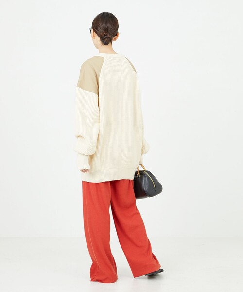 FREAK'S STORE（フリークスストア）の「限定展開　セルフカット リブワイド イージーパンツ（その他パンツ・レディース・オレンジ/グリーン/ナチュラル/グレー/イエロー/ブラック/ブルー・ﾌﾘ-）」の12枚目の写真