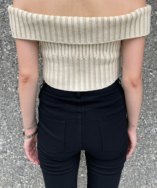ENVYM(アンビー)の「ZIPポイントオフショルKNIT(Tシャツ/カットソー・レディース・ベージュ/ブラック/ブルー・FREE)」の17枚目の写真