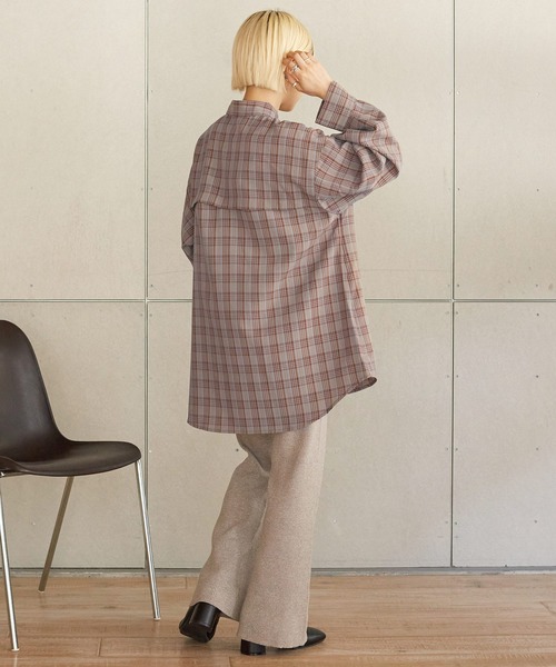 w closet（ダブルクローゼット）の「チェック柄バックオープンシャツ