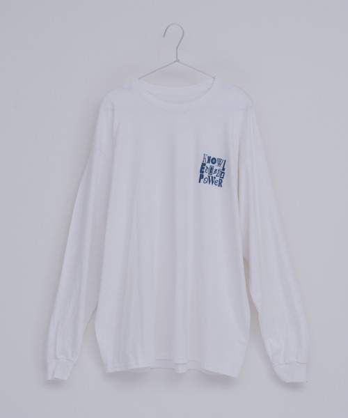 WHIMSIC（ウィムジック）の「【UNISEX】エンブロイダリーロゴロングスリーブTEE（Tシャツ/カットソー・メンズ・ブラック/ライトグレー/ブラウン/ホワイト・FREE）」の9枚目の写真