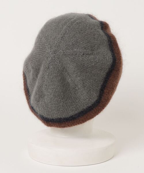 RACAL（ラカル）の「Stripe Mohair Knit Tam Beret / ボーダー切り替えモヘアニットタムベレー（ニットキャップ/ビーニー・レディース・ブラック系その他/チャコールグレー/ブラック/ブルー系その他/グリーン系その他・FREE）」の10枚目の写真