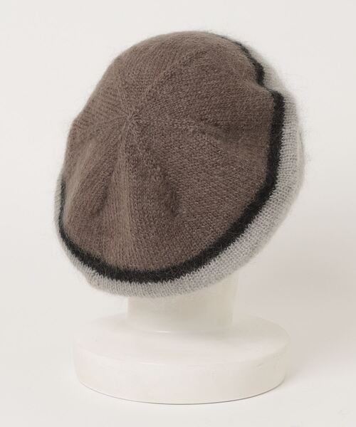 RACAL（ラカル）の「Stripe Mohair Knit Tam Beret / ボーダー切り替えモヘアニットタムベレー（ニットキャップ/ビーニー・レディース・ブラック系その他/チャコールグレー/ブラック/ブルー系その他/グリーン系その他・FREE）」の12枚目の写真