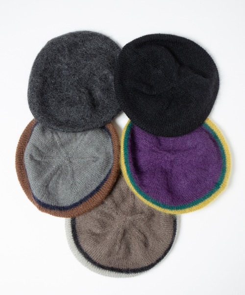 RACAL（ラカル）の「Stripe Mohair Knit Tam Beret / ボーダー切り替えモヘアニットタムベレー（ニットキャップ/ビーニー・レディース・ブラック系その他/チャコールグレー/ブラック/ブルー系その他/グリーン系その他・FREE）」の13枚目の写真