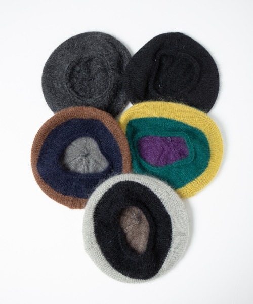 RACAL（ラカル）の「Stripe Mohair Knit Tam Beret / ボーダー切り替えモヘアニットタムベレー（ニットキャップ/ビーニー・レディース・ブラック系その他/チャコールグレー/ブラック/ブルー系その他/グリーン系その他・FREE）」の14枚目の写真