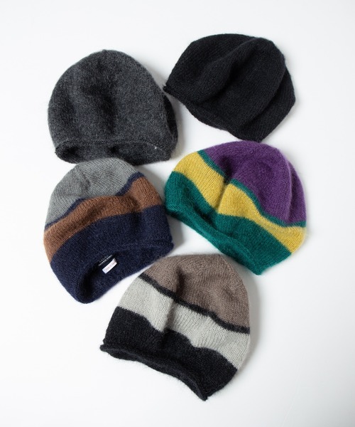 RACAL（ラカル）の「Stripe Mohair Knit Tam Beret / ボーダー切り替えモヘアニットタムベレー（ニットキャップ/ビーニー・レディース・ブラック系その他/チャコールグレー/ブラック/ブルー系その他/グリーン系その他・FREE）」の15枚目の写真