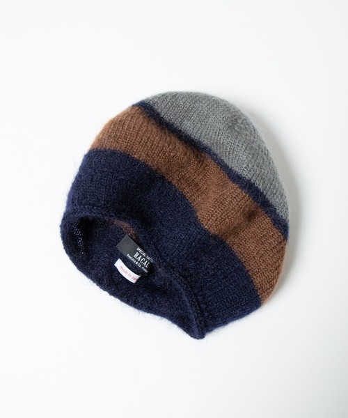 RACAL（ラカル）の「Stripe Mohair Knit Tam Beret / ボーダー切り替えモヘアニットタムベレー（ニットキャップ/ビーニー・レディース・ブラック系その他/チャコールグレー/ブラック/ブルー系その他/グリーン系その他・FREE）」の18枚目の写真