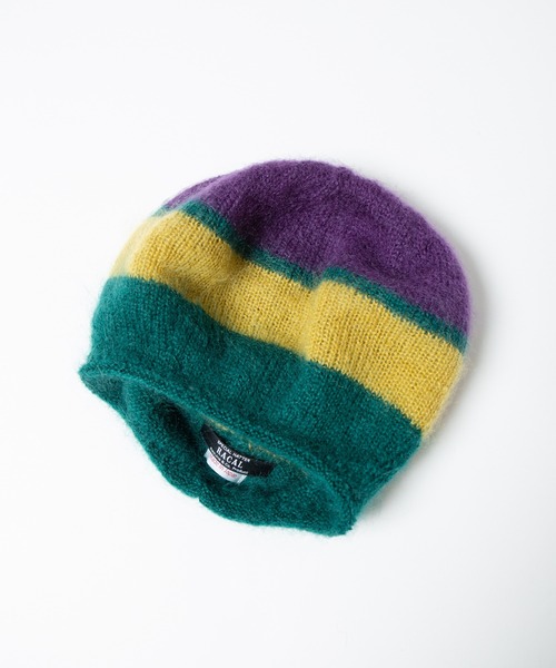 RACAL（ラカル）の「Stripe Mohair Knit Tam Beret / ボーダー切り替えモヘアニットタムベレー（ニットキャップ/ビーニー・レディース・ブラック系その他/チャコールグレー/ブラック/ブルー系その他/グリーン系その他・FREE）」の19枚目の写真