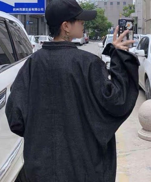 Theater code（シアターコード）の「relax silhouette denim jacket/デニムジャケット オーバーサイズ（デニムジャケット・メンズ・ブラック/ブルー・FREE）」の4枚目の写真