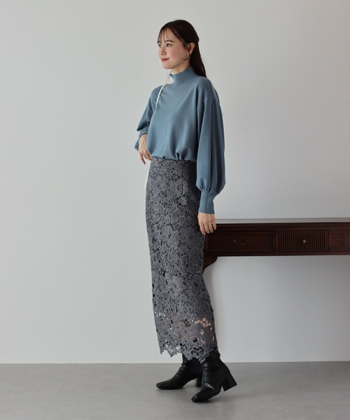 BLUEEAST（ブルーイースト）の「バックパールボリューム袖もちもちニット（ニット/セーター・レディース・ブラック/アイボリー/ブルー/グレー・MEDIUM）」の19枚目の写真