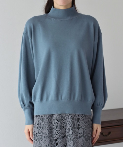 BLUEEAST（ブルーイースト）の「バックパールボリューム袖もちもちニット（ニット/セーター・レディース・ブラック/アイボリー/ブルー/グレー・MEDIUM）」の14枚目の写真